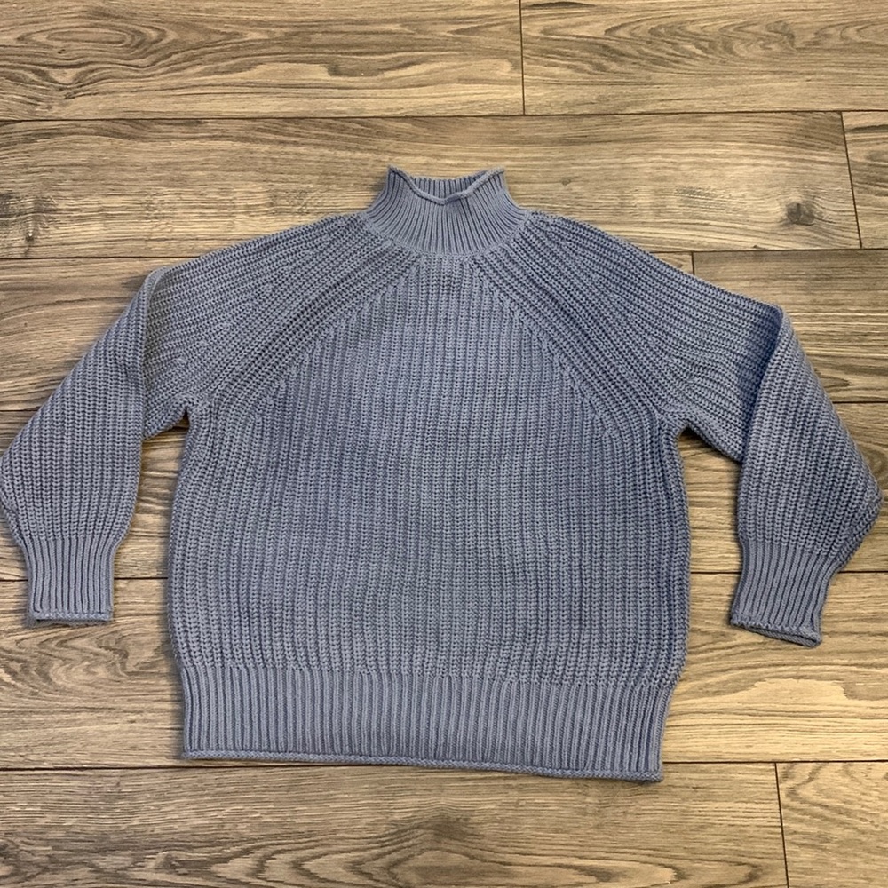 J. Crew Relaxed Rollneck Sweater - Beachside Blue - Medium